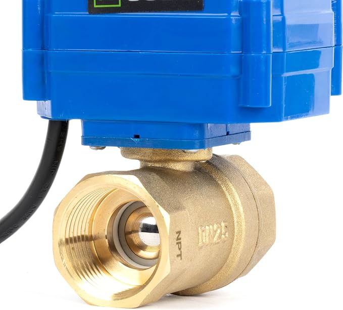 U.S. Solid 1" NPT Motorized Ball Valve with US Plug 110VAC Brass Electrical Ball Valve,Auto Return, Normally Closed, IP65