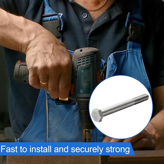 30 Pack 5/16-18 x 3'' Hex Head Cap Screw Bolt 304 Stainless Steel Half Thread External Hex Drive Screw Bolt Fastener for Wet Outdoor Metal Framing Concrete Reinforcement Railing Trellises