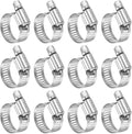 HARFINGTON 12 Pcs Hose Clamp 9/16"-1-1/16" (14-27mm) 304 Stainless Steel Adjustable Worm Gear Hose Clamp with Phillips Screw Assortment Kit for Fuel Line Pipe Plumbing Automotive Tube