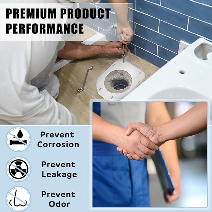 Gisafai Toilet Flange Support Plate Closet Flange Floor Repair Ring Bracket Extender Kit Offset Toilet Repair Kit, 5.59 x 5.28 Inches Inner Diameter, 1mm Thickness(Stainless Steel)