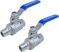 3/8" NPT Full Port Ball Valve Heavy Duty Stainless Steel 304 Male x Female Thread For Water,Oil and Gas 1000WOG（pack of 2）