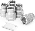 TAISHER 5PCS 304 Stainless Steel Cast Pipe Fitting, Reducer Coupling, 1/2" x 1/4" NPT Female Threaded