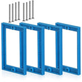 OwnMy 4PCS 1/4" Electrical Outlet Box Extenders, 1 Gang Electric Box Extenders with 8 Screws, Single Gang Receptacle Outlet Extenders for Electrical Box and Power Socket Switch, Blue