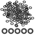 200-Pack M3 Flat Washers, Metric 7mm OD 0.5mm Thick 304 Stainless Steel Washers for Bolts Screws Nuts for Automotive/Machinery/Furniture, Flat Metal Washers [Black Galvanized]