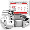 Newdeli 60pcs 3/8 inch Pex Crimp Rings Stainless Steel PEX Clamps Single Ear Hose Clamps Pex Fittings Cinch Pinch Clamp for Pipe Tubing Plumbing