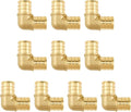 10 Pack 1/2" Brass Pipe Fitting PEX Elbow, Anti-Corrosion, Lead-Free, Easy Installation, 5 Year Warranty, Multiple Certifications for DIY and Plumbers