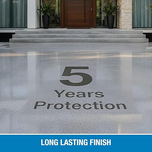 Rainguard Water Sealers Concrete Sealer, Penetrating Protection Against Water and Salt Damage, for All Concrete Surfaces, Silane/Siloxane Waterproofer, Natural Finish, Ready to Use, 5 Gallons