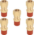 5PCS Air Brake Nylon Tubing Brass Union Fitting, 3/8" Tube OD x 1/4" NPT Thread Air Compression Straight Union Fittings for Nylon Hose with DOT Approved for Truck Trailers