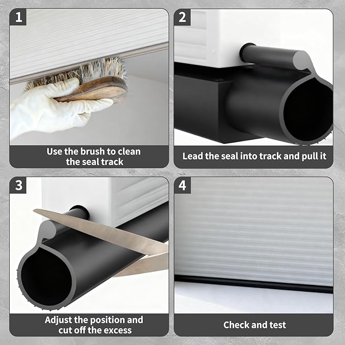 16.8 Ft Draft Blocker Garage Door Seal, 0.19" P-Type Bottom Weatherstrip Seal, TPE Rubber for Energy Saving, Noise & Dust Reduction, Easy DIY Install, All Season Protection