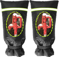 2 Pack Outdoor Faucet Covers for Winter, 18" W x 43" H Outside Yard Hydrant Protector Socks Winter, Insulated Hose Bib Protector Cover, Spigot Pipe Cover Freeze Protection Black