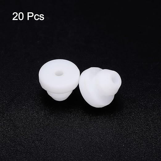 MECCANIXITY 20Pcs Snap Rubber Grommet Plug Mount Dia 4.5mm ID 2mm Narrow Groove Width 1.5mm Seal Anti-Scratch for Electrical Box Cable Pipes White