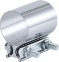 1.75 Inch Exhaust Clamp,1 3/4 In Butt Joint Exhaust Muffler Pipe Band Clamp Sleeve Coupler Stainless Steel