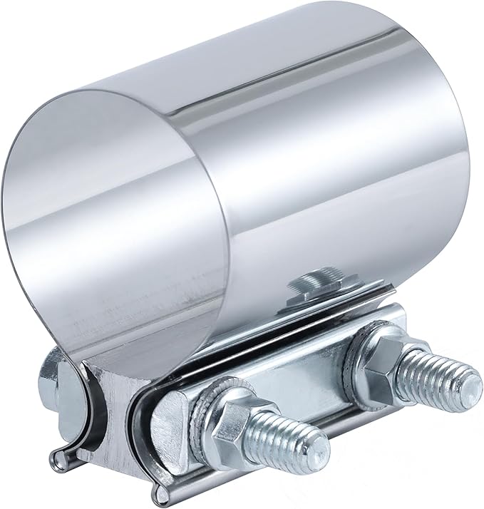 2.75 Inch Exhaust Clamp,2 3/4 In Butt Joint Exhaust Muffler Pipe Band Clamp Sleeve Coupler Stainless Steel(1PCS)