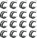 uxcell 1-1/8"(28mm) Cable Clamp, 304 Stainless Steel Rubber Cushioned Insulated Clamp R Shape Metal Clamp Tube Holder for Pipe Hose Wire Cord Installation 16Pcs