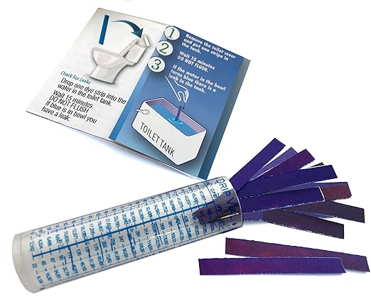 Dye Drop Blue Leak Detection Drip Vial Toilet Tab Strip Test Multi-Use Tracer Silent Leaks (Strip 15 Pack)