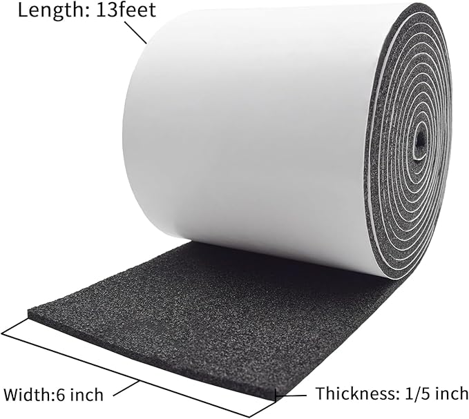 DOBTIM Pipe Insulation Foam Wrap Tape, Insulation Tape for Water Pipes, Pipe Wrap Insulation, Foam Pipe Insulation 13 Ft Long x 6 Inch Wide x 1/5 Inch Thick