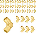 50-Pack PEX Fittings Niikappu 1"x1" Pex Elbow, Brass Crimp Pipe Fittings for PEX Pipes, ASTM F1807