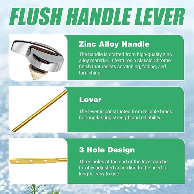 3-Inch Flush Valve Repair Kits Compatible with TOTO Replacement Parts, for Most One-Piece Toilets, Includes Toilet Flush Valve, Flush Handle Lever, Adjustable Fill Valve, Gasket