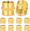 10-PCs HeSun Brass Pipe Fitting, 3/4" NPT Female x 3/4" NPT Female Hex Pipe Adapter
