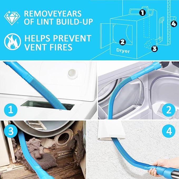 7 Pcs GE Washer Dryer Combo,Thickened WH01X35719 Lint Filter Replacement with Dryer Vent Cleaner Kit,2025 Upgraded Lint Filter for Ge Washer Dryer Filter Sponge,Models: PFQ97HSPVDS