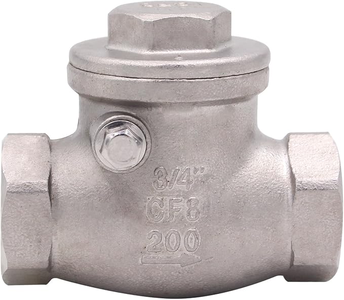 3/4 Inch Swing Check Valve - WOG 200 PSI Stainless Steel SS304 CF8M NPT
