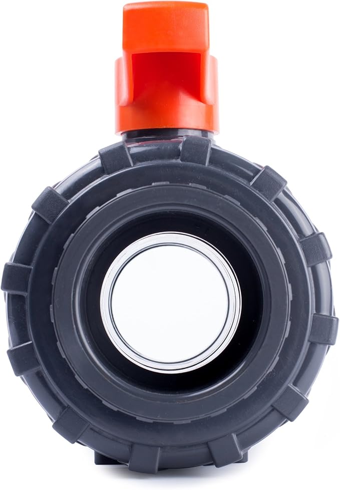 HYDROSEAL Kaplan 2’’ PVC True Union Ball Valve with Full Port, ASTM F1970, EPDM O-Rings and Reversible PTFE Seats, Rated at 200 PSI @73F, Gray, 2 inch Socket (2 inch)
