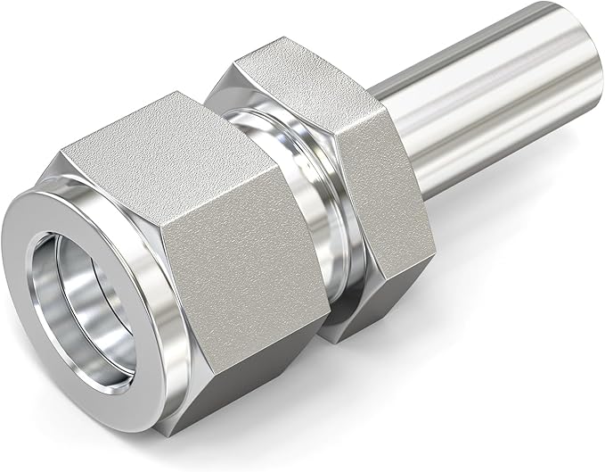 TAISHER 1PCS 316 Stainless Steel Weld Compression Tube Pipe Fitting Connector, 1/4" Tube OD Straight Adapter