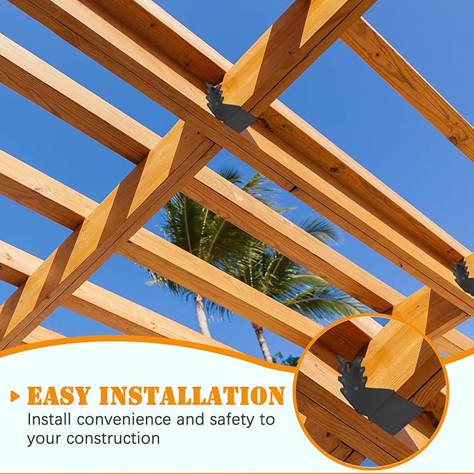 [20 Pack] 2x4 Joist Hanger, 18 Gauge LU24 Black Anti-Corrosion Coating Face Mount Joist Hangers, Wood Hurricane Ties, Rafters Tie(LU24,20pcs, Black)