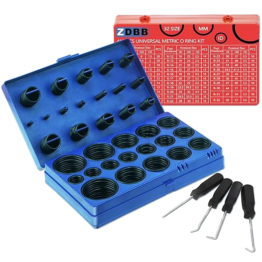 826 Pcs Universal Rubber O Ring Assortment Kit in Inch Standard SAE O-Rings and Metric Oring Set for Automotive Plumbing Faucet Repair, Air or Gas Connections,Resist Oil and Heat