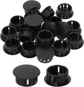 uxcell 20Pcs Plastic Hole Plugs, 19mm(3/4") Flush Type Panel Plugs, Round Snap Knockout Locking Plugs for Furniture Insert End Caps Panels, Black