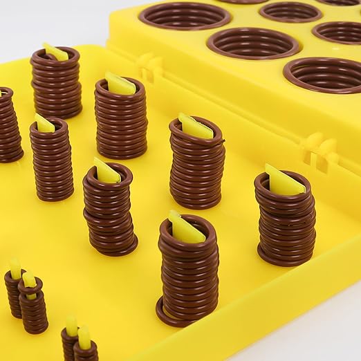 382 PCS Viton O-Ring Kit (30 Sizes) - SAE Standard & 75A Durometer FKM O Ring Assortment Kit for High Pressure Automotive Engines, Fuel Systems, Pumps & Chemical Plumbing - with 4 Pick Tools