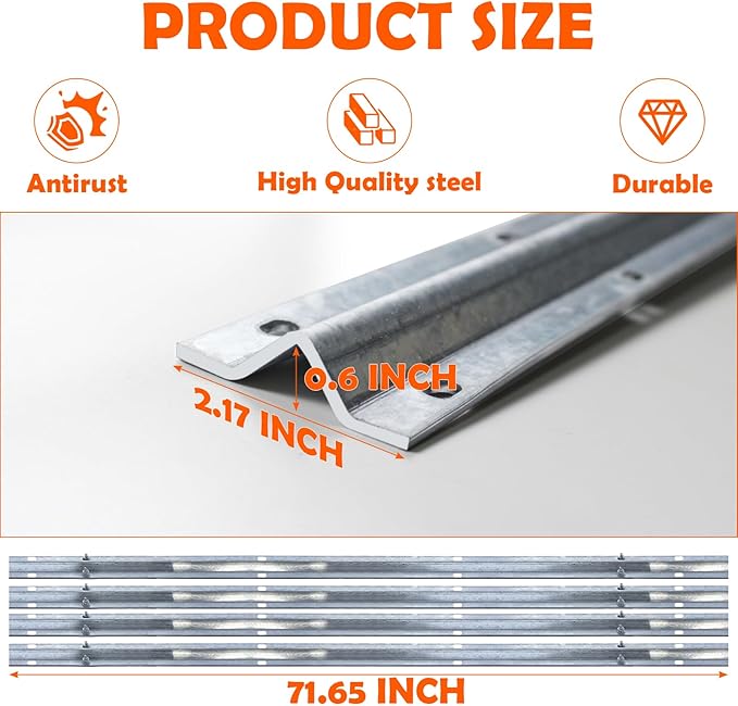 24ft Section Galvanized Inverted V Track | V- Track in 4 6 Foot Sections for Sliding Slide Gate | Driveway Gate Track