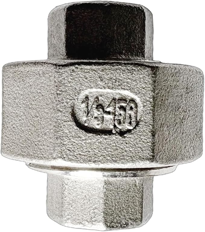 1/8" Union Pipe 304 Stainless Steel NPT Female Thread Union Joint Cast Pipe Fitting Pack of 1