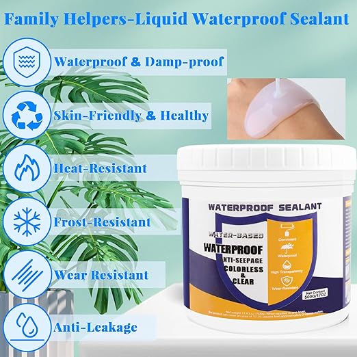 Invisible Waterproof Agent, 17.63oz Transparent Polyurethane Waterproof Coating Anti-Leakage Repairing Adhesive for Roof Walls Bathroom Kitchen Indoor Outdoor