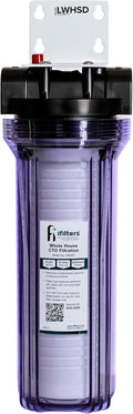 iFilters Whole House Sediment Filter System for Dirt, Sand, Silt, Rust and Scale - Clear Housing - 3/4" Ports - Pressure Relief Button