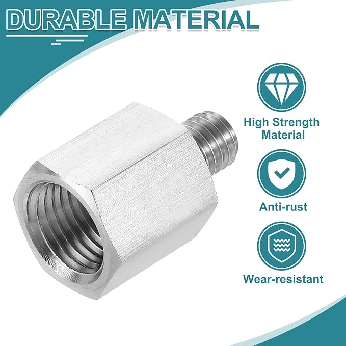 uxcell Pipe Fitting Reducing Adapter, M8 Male x G1/4" Female 304 Stainless Steel Reducer Connector for Water Oil Air Pressure Gauge, Silver