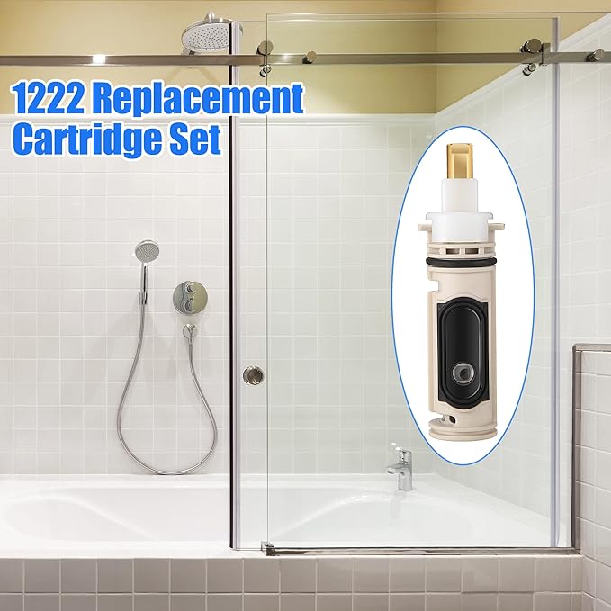 Enhon 1 Pack 1222 Replacement Cartridge Compatible with Moen with Puller, Tub Shower Cartridge Replacement Kit Compatible with Posi temp Faucet, Shower Repair Tool