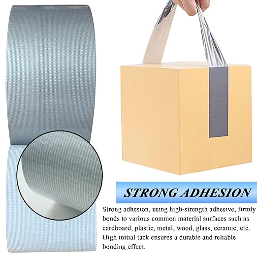 3pcs Duct Tape Heavy Duty Waterproof, Premium Sliver/Grey Strong Adhesive Flex Seal Duct Tape Bulk for Ductwork Repair, Carpet Tape, Dryer Vent, HVAC (65 FT*2 Inch*190μm,70Mesh) Indoor Outdoor Hose