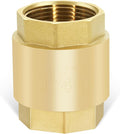 1-1/4" NPT Brass Vertical Check Valve, NPT Thread Vertical Lead-Free In-Line Spring Check Valve, Non Return One Way Counterflow Valve to Prevent the Medium Backflow for Oil Water Gas Air DN32