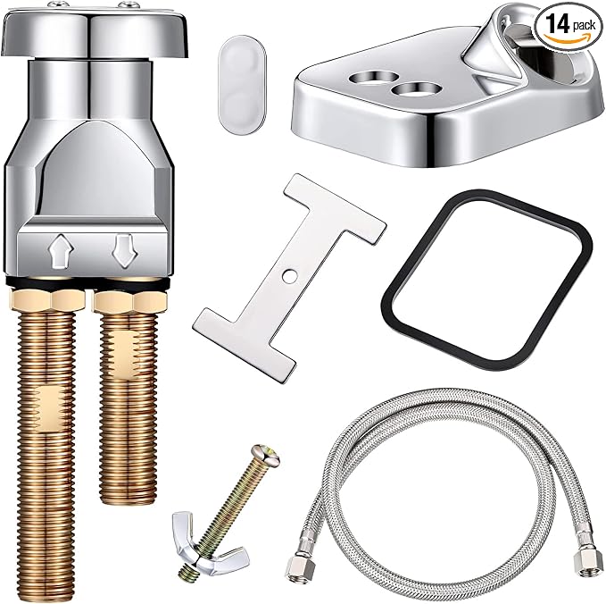 Hortsun Shampoo Bowl Vacuum Breaker Kit, 14 Pcs Stainless Steel Shampoo Sink Parts for Replacement