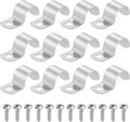 uxcell 12Pcs 20mm(13/16") One Hole Rigid Pipe Strap, 304 Stainless Steel Conduit Clamp Thicken U Bracket Heavy Duty Pipe Clamp with Self-Tapping Screws for Fixing Tube Cable, Silver