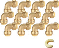 3/4" 90-Degree Pushfit Elbow,12 Pack Push-fit Elbows with 1 Pack Disconnect Clip, Push-to-Connect Plumbing Fittings for PEX, Copper, CPVC