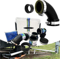 RV PVC Sewer Kit - 7-Piece Complete Connection Set with Gate Valve & Storage Box, 3" Fittings, 3-in-1 Cleanout Adapter, Leak-Proof Camper Waste Plumbing Adapter