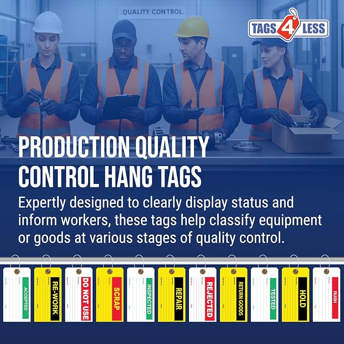 Tags 4 Less Production Quality Control Hang Tags – Equipment Preventative Maintenance Labels, for Easy Record-Keeping for Inventory Status (Do Not Use, Pack of 100)