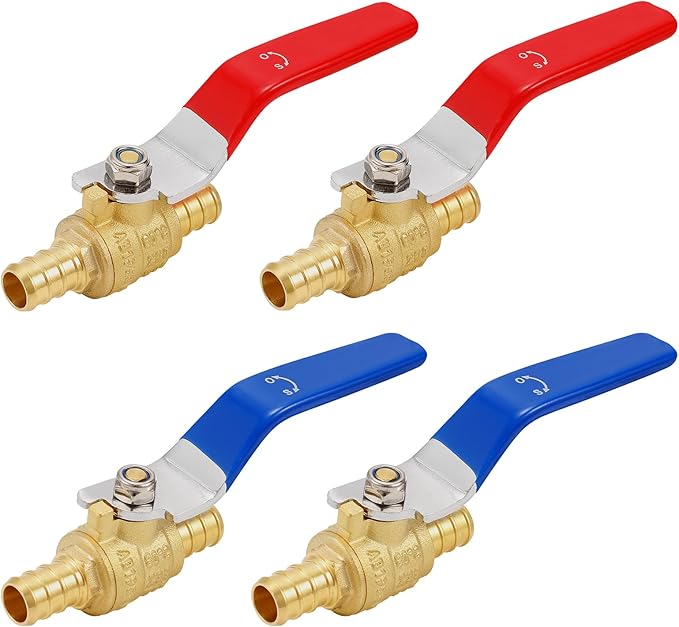 (20 Pack) Lidertik 1/2 inch PEX-B Crimp Ball Valve Shut Off Valve 1/4 Turn Valve LI-QF1-1807-0.5(20 PCS)