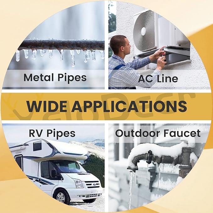 Pipe Insulation Wrap, 3 in X 13 Ft Foam Insulation Tape Self Adhesive Heat Tape for Water Pipes, Outdoor AC Line Pipes Winter Freeze Protection