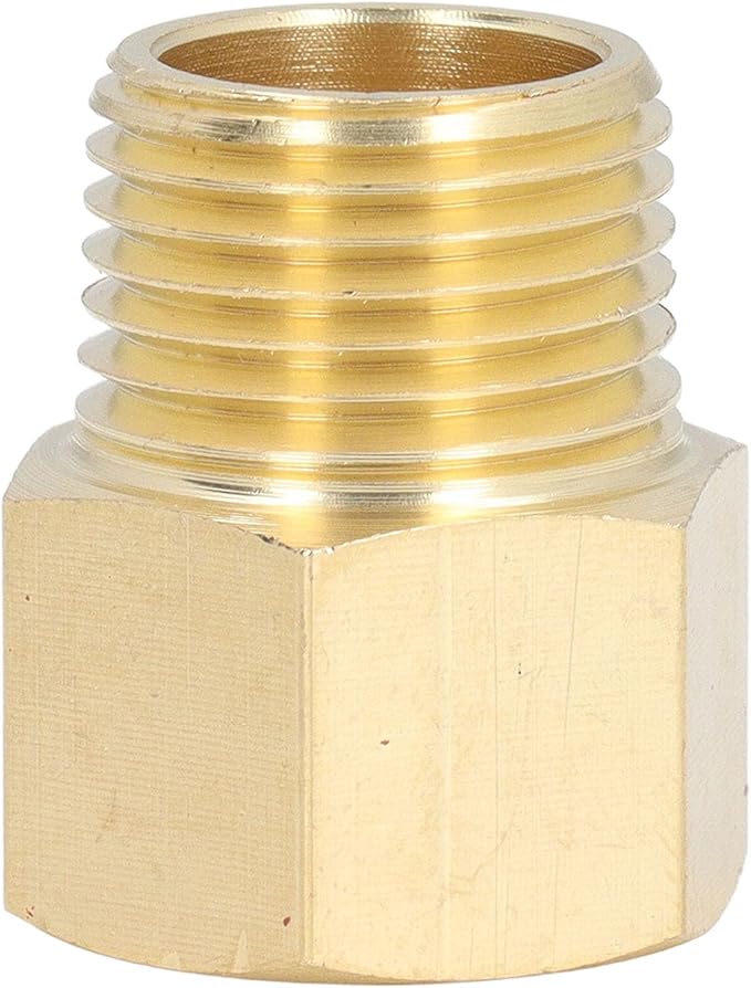 Brass Pipe Fittings 1/2in NPT Male to Female Extension Adapter Durable Solid Brass Plumbing Connectors for Shower Head Tub Spout Plumbing Line 10Pcs