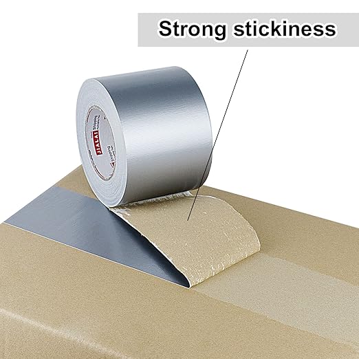 4 Inch Silver Duct Tape, Industrial Grade 4 inches x 55 Yards (164 ft), 9 Mil Heavy-Duty, Waterproof, Strong, Flexible, No Residue, for Crafts & Home Improvement