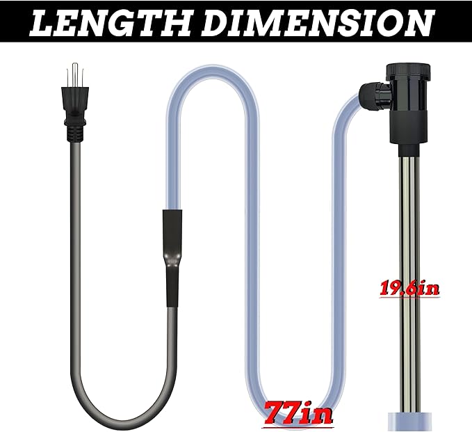 3000W 240V Inflatable Pool Immersion Water Heater with Wifi Timer & Auto Shut Off – Submersible Electric Heater for Above-Ground Pool, Baptismal Pool, Baptistry, Bucket, Bathtub and Hot Tub