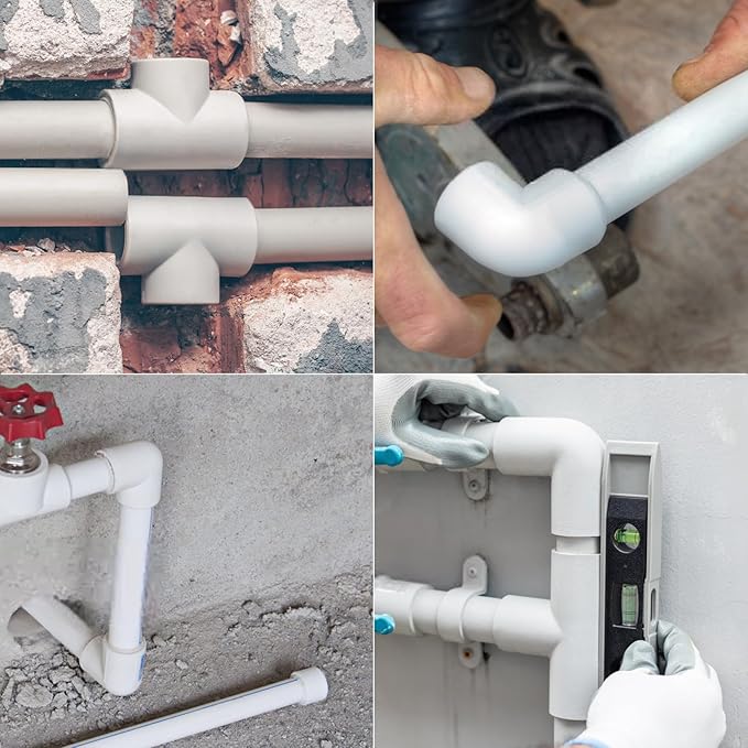 GASHER 25PCS PVC Pipe Fitting 1/2" PVC Tee Furniture Grade Pipe Socket Fittings, For Home or Industrial